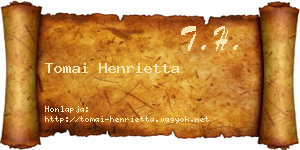 Tomai Henrietta névjegykártya